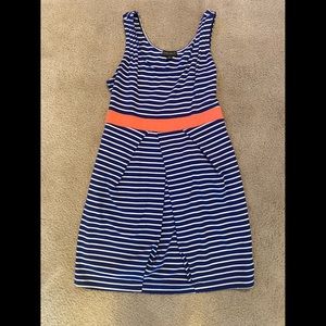 Navy and white stripe dress